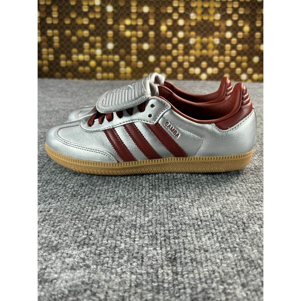 Adidas Samba LT W Silver Metallic Burgundy Gum Sneakers Women's Size 6 - Picture 6 of 10